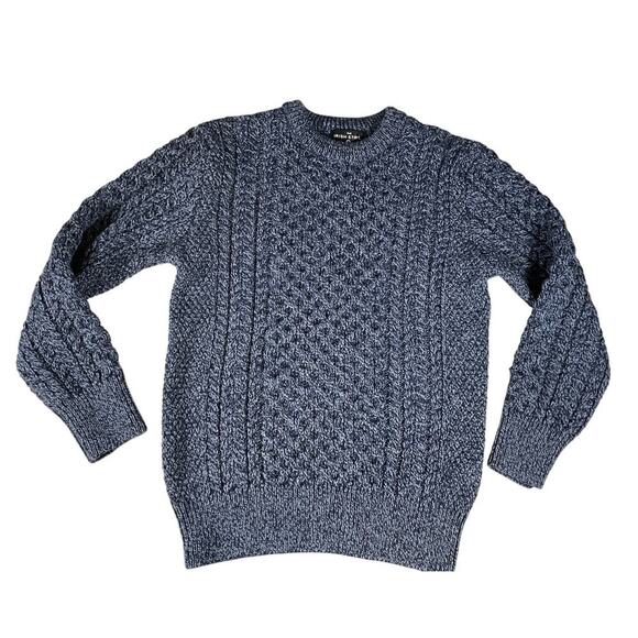 The Irish Store NWOT Size Small Blue  100% New Merino Wool Crew Neck Long Sleeve - Picture 1 of 8